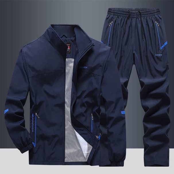 2025 Spring and Autumn Leisure Sports Two Piece Set Stand up Collar Jacket Men's Coat Top Clothes c879_viptrois.com