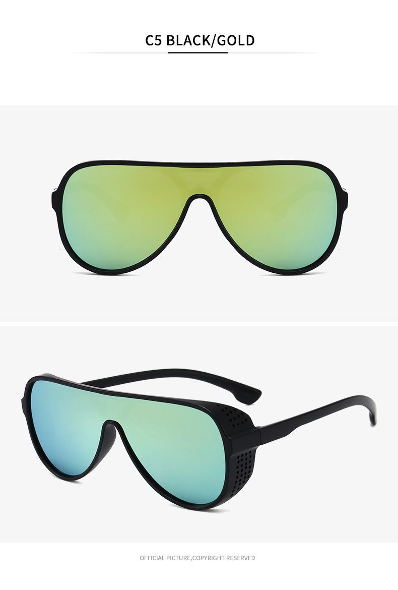 Men's Sunglasses New One Piece Sunglasses Personality Punk Glasses Large Frame Goggles_viptrois.com