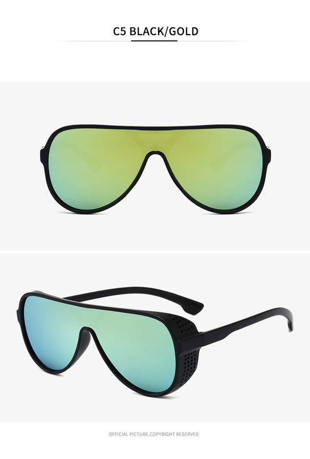 Men's Sunglasses New One Piece Sunglasses Personality Punk Glasses Large Frame Goggles_viptrois.com