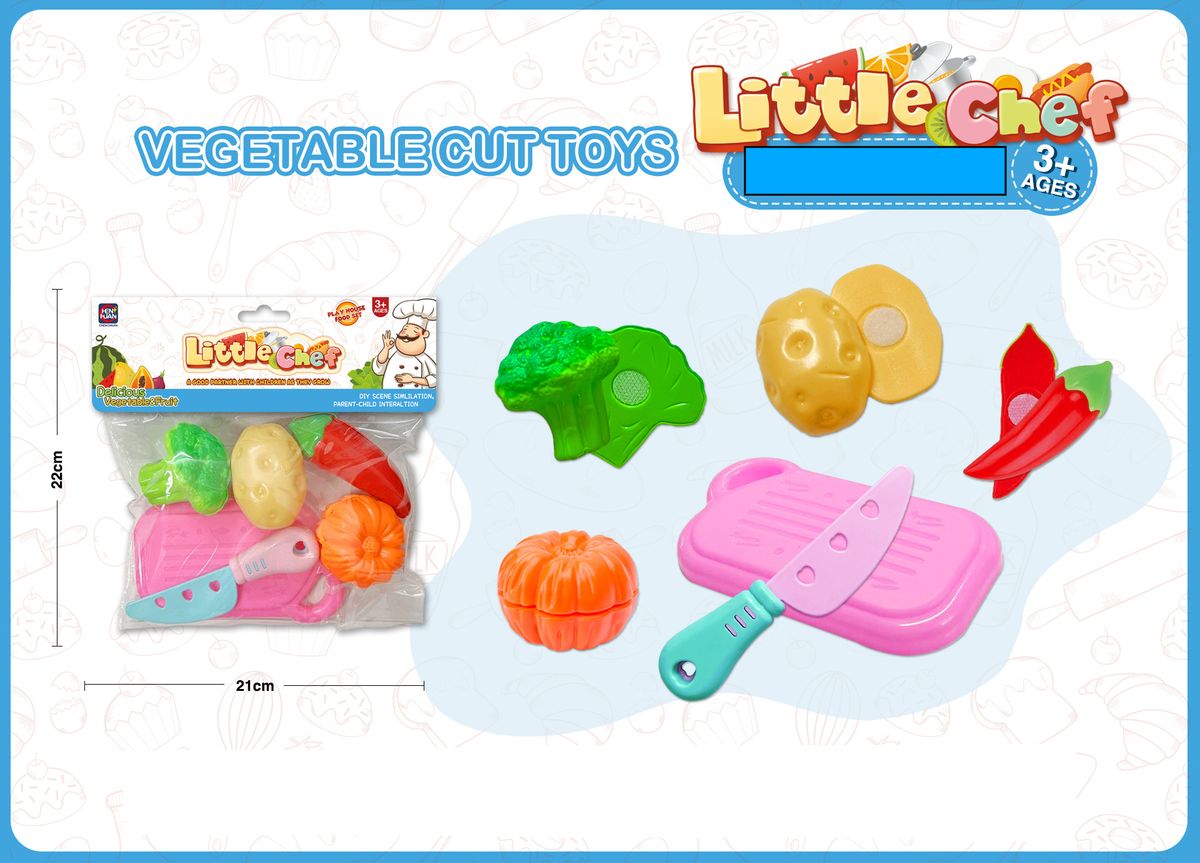 Mother & Kids Fruit And Vegetable Cutting Set Fruit & Vegetable Pretend Play Cutting Set With Grill Bucket – Educational Kitchen Toy For Kids (20PCS)_viptrois.com