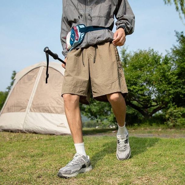 K Waterproof Sports Ice Silk Shorts Men's Loose Wide Leg Casual Five Quarter Pants Retro Style. Without Any Accessories_viptrois.com