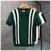 Men's Clothing Summer Men's New Color Matching Striped Knitted Polo Shirt Gentleman Lapel Short Sleeved Knitted T Shirt_viptrois.com