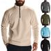 Men's Fleece Stand Collar Half-Zip Pullover Sweatshirt - Stylish Casual Long Sleeve Top For Autumn & Winter_viptrois.com