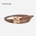 New Genuine Leather Women's Thin Waistband Women's Floral Waistband, Slimming Effect Cowhide Women's Belt With Sweater Dress Women's Style_viptrois.com