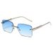 Chain Temple Sunglasses - Oversized Retro Frames With Frameless Trim For Fashionable Looks_viptrois.com