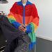 Men's Clothing Sweater Men's Spring And Autumn Trendy Brand Dopamine Striped Jacket Hollow Zipper Cardigan Loose Rainbow Coat_viptrois.com