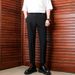 Men's Slim Straight Business Suit Trousers Advanced Drape Anti-Wrinkle Non-Iron Casual Bottoms_viptrois.com