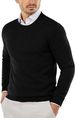 Men’s Classic Crewneck Sweater – Soft Acrylic Knit Pullover (Navy/Burgundy/Army Green/Black/Beige/Light Gray, M-XXXL)_viptrois.com