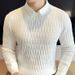 Men's Layered Collar Sweater Shirt Long Sleeve Autumn Winter Business Casual Slim Fit Knit Top Versatile Styling_viptrois.com