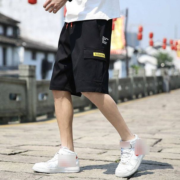 Men's Summer Solid Color Casual Fashion Shorts American Street Style Loose Fit Sporty Versatile Thin Summer Shorts_viptrois.com
