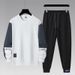 "Men's Jogger Set – Thickened Fleece-Lined Sweatsuit For Gym & Running (White/Grey/Khaki/Black) – Stretch Polyester Athletic Outfit M-5XL"_viptrois.com