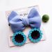 Children's Sunglasses Headband Set Daisy Baby Cartoon Toy Sunflower Sunshade Glasses Solid Color Hollow Hairband_viptrois.com