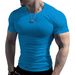 Men's Crew Neck Casual Muscle T-Shirt Short Sleeve Solid Gym T-Shirt Slim Fit Lightweight T-Shirts_viptrois.com
