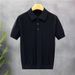 Men's Retro Knit Polo Shirt – Lightweight Short-Sleeve Casual Top For Spring & Summer (Classic Colors, Relaxed Fit, Breathable Polyester)_viptrois.com
