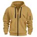 Cross-Border European And American New Men's Full-Zip Hooded Jacquard Cardigan Jacket With Pocket Decoration Sports_viptrois.com