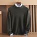 Nordmann Men's Double Layer Half Turtleneck Autumn Winter New 100% Pure Cashmere Thickened Sweater Solid Color Knitted Inner Wear_viptrois.com