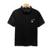 Men's Clothing Men's Embroidered Abstract Bear Collar Short Sleeve T-Shirt Summer Casual Versatile Top For Formal & Casual For Women_viptrois.com