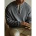 Men's Autumn Henry Collar Knit Sweater (Old Money Aesthetic,Slim Fit, Long Sleeve Crewneck, Minimalist Casual, Grey/Cream/Black, M-3XL)_viptrois.com