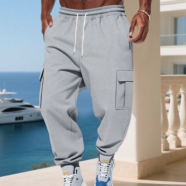 Men’s Fleece-Lined Cargo Joggers – Thermal Workwear Pants With Adjustable Drawcord & Multi-Pockets (S-3XL, 10 Neutral-to-Bold Colors)_viptrois.com
