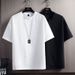 Men's Clothing New Style Half Sleeved T Shirt Cotton Linen Short Sleeved T Shirt Men's Summer Solid Color Loose Bottoming Shirt White_viptrois.com