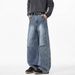 Men's Clothing Retro Pleated Washed Jeans For Men And Women Deconstructed Wide Leg Scimitar Pants Loose Straight Leg Versatile Casual Pants Trend_viptrois.com
