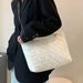 Elegant Quilted Chain Strap Tote Bag For Women - Stylish Casual Shoulder & Crossbody Purse With Soft PU Leather, Spacious & Lightweight_viptrois.com