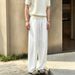 Summer Thin Lyocell Linen Men's Casual Pants Vintage Style Loose Wide Leg Curved Blade Fashionable Bottoms_viptrois.com