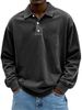 Pulse European And American Cross-Border New Men's Vintage Distressed Long Sleeve Polo Shirt 10 Colors Available Loose Casual_viptrois.com