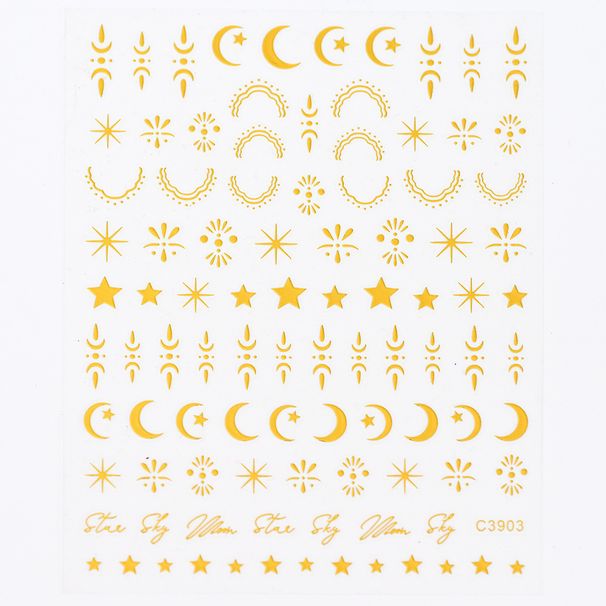 Japanese Style Star Moon Wings Nail Sticker Set - Holographic Silver, Feather Decals, Simple Cute Girl Nail Art Stickers_viptrois.com