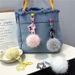 Bag Charm Creative Cute Fur Ball Flower Keychain Small Fresh Colorful Candy Ball Plush Bag Pendant Earphone Cover Accessories_viptrois.com