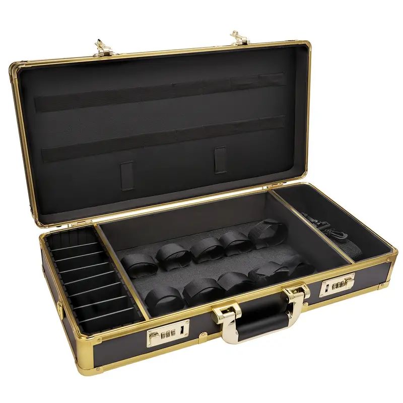 Portable Hairdressing Tool Storage Box Aluminum Alloy Multifunctional Hair Styling Tools Storage Case With Password Lock_viptrois.com
