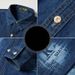 Vintage Denim Shirt – Casual Long Sleeve Oversized Shirt, Retro Loose Fit, Breathable Cotton, Youthful & Stylish (Light Blue, Dark Blue, Black)_viptrois.com