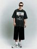 Silhouette Bullseye Motion Heavyweight Washed Graphic T-Shirt Men's Oversized Streetwear Tee_viptrois.com