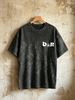 230g Vintage Washed Men T-shirt D&R Crown Inlaid Letter Print Crew Neck Short Sleeve Streetwear Tee_viptrois.com