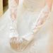 Unisex Luxury long lace cutout sequin embroidered wedding glove bag refers to a white dress wedding accessory_viptrois.com