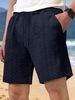 Men's Clothing Loose Solid Color Shorts Jacquard Cloth Drawstring Casual Shorts Beach Pants_viptrois.com