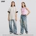 Men's Clothing Vintage Washed Straight-Leg Jeans For Men & Women | 100% Cotton Comfort | Classic Light Blue Denim | Casual Everyday Wear_viptrois.com