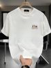 【DORAE】2026 Warm T-shirt (Organic Cotton) Black (Soft "MOUNTAINS Outdoor" Print & Minimalist Accent) – Cozy Minimalist Style For Lounging At Home_viptrois.com
