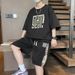 Men's Clothing Men's Short Sleeved Shorts Suit Men's High End Two Piece Suit Summer Thin Fashion Brand Casual Men's Wear A Set Of Trendy_viptrois.com