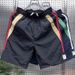 Men's Contrast Color Block Sport Shorts, Loose Fit 5-Inch Casual Athletic Short Pants With Side Stripes_viptrois.com