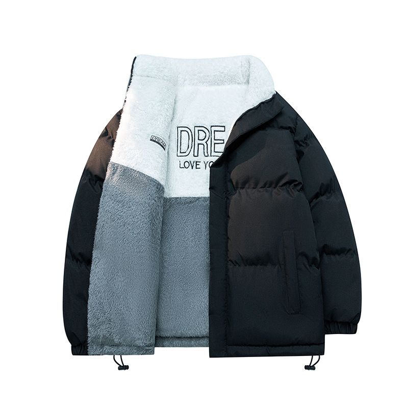 Fleece Stand-up Collar Double-sided Cotton-padded Clothes, Men's And Women's Cotton-padded Clothes, Thickened Cotton-padded Jackets, Couple's Jackets._viptrois.com