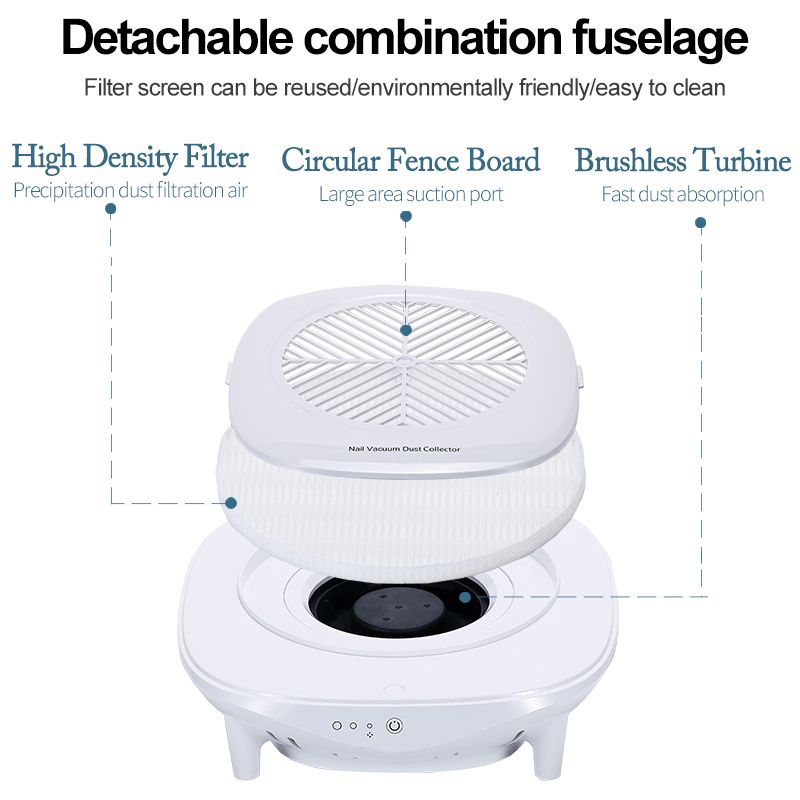 48W Strong Nail Dust Collector Nail Vacuum Cleaner Suction Nail Dust Collector Machine Powerful Nail Art Tool for Nails_viptrois.com