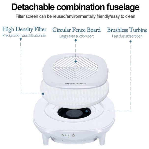 48W Strong Nail Dust Collector Nail Vacuum Cleaner Suction Nail Dust Collector Machine Powerful Nail Art Tool for Nails_viptrois.com