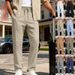American-Style Linen Casual Pants For Men – Relaxed Fit Straight-Leg Trousers With Pleated Detail (Black/Khaki/Navy, S-XXXL) – Breathable_viptrois.com