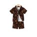Kid's Clothing 2-Pack Boys Teen Floral Jacquard Short Sleeve Shirt & Elastic Waist Casual Shorts_viptrois.com
