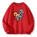 2025 Cartoon Printed Loose Bottom Shirt Winter Clothing Fleece Thickened Sweater Men's Spring And Autumn_viptrois.com