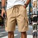 Men's Summer Shorts Loose Fit Outdoor Practical Multi Pocket Cargo Pants Running Sports Style_viptrois.com