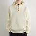 Hooded Sweater Men's Loose Retro Knitted Sweater Men's Style Pullover Semi Open Collar Jacket_viptrois.com