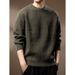 High-End Light Twist Stitching Round Neck Men's Autumn And Winter New Loose Warm Japanese Style Long-Sleeved_viptrois.com