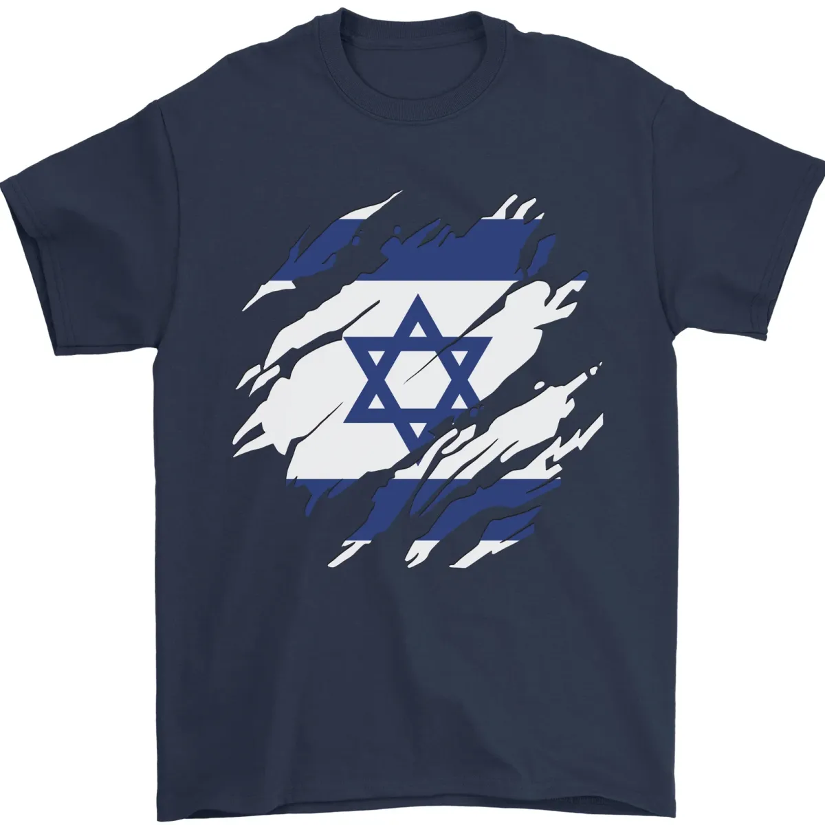 Torn Israel Flag Israeli Day Football Mens T-Shirt Mens Womens Tees Top 100% Cotton_viptrois.com